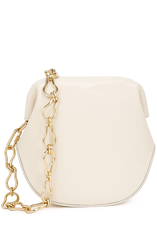 Peanut Brot Ivory Leather Shoulder Bag from Osoi