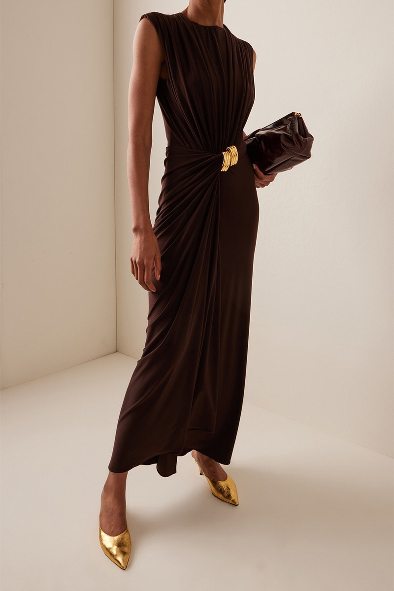 The Serena Draped Jersey Maxi Dress from Brandon Maxwell