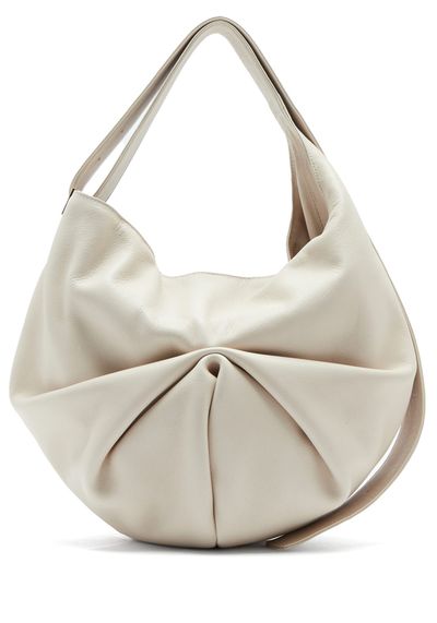 Sacar Ruched Slouchy-Leather Shoulder Bag