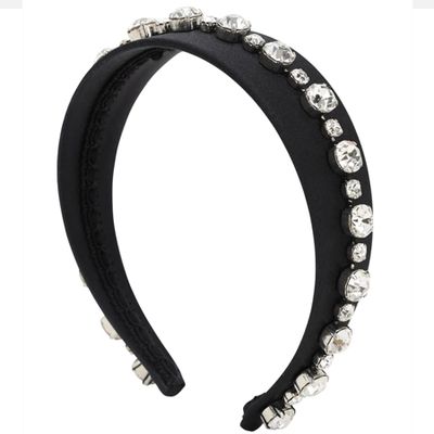 Victoria Satin Silk Headband With Crystals from Ca & Lou