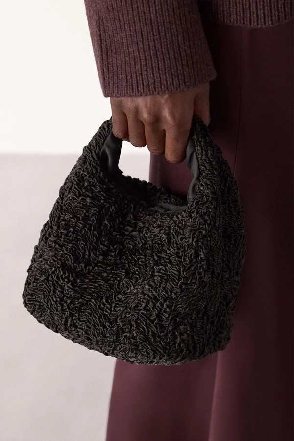 Luz Satin Ruched Mini Bag