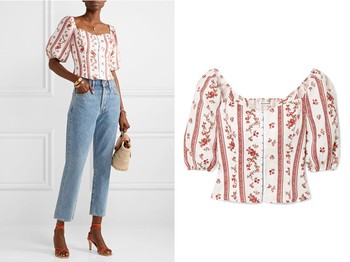 Romi Printed Linen Top from Reformation