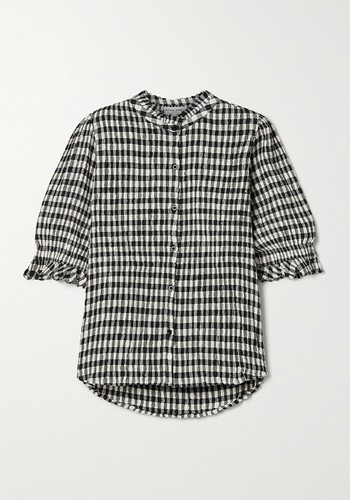 Los Altos Gingham Organic Cotton-Blend Seersucker Top from APIECE APART