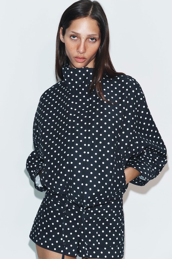 Puffy Jacket With Dots