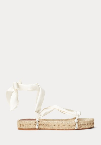 Silk Twill Lace-Up Espadrille