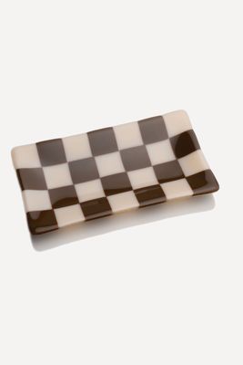 Checkered Glass Large Tray from David Perry Glass Ceramics 