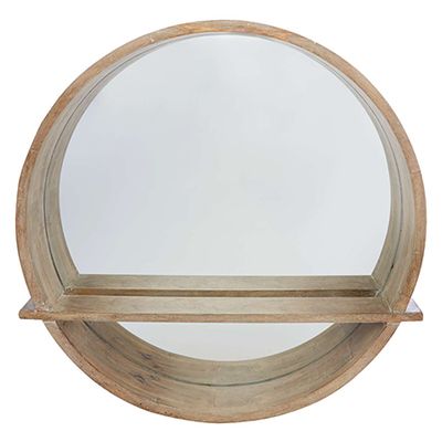 White Wash Mirror With Shelf from Gray & Willow