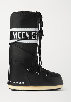 Shell & Faux Leather Snow Boots from Moon Boot