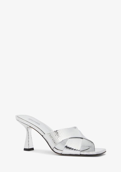 Clara Metallic Snake Embossed Leather Mule