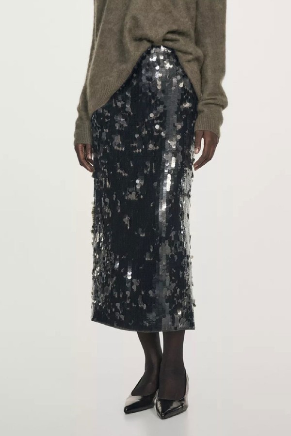 Midi Skirt With Sequins from Massimo Dutti