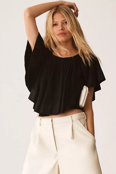 Maeve Ruffled Swing Blouse from Anthropologie 