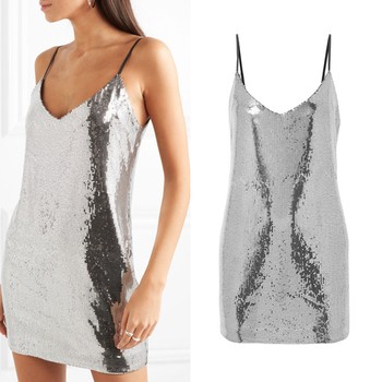 Bijoux Sequined Crepe De Chine Mini Dress from RtA