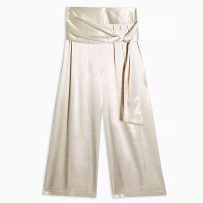 Satin Crop Wide Trousers from Topshop