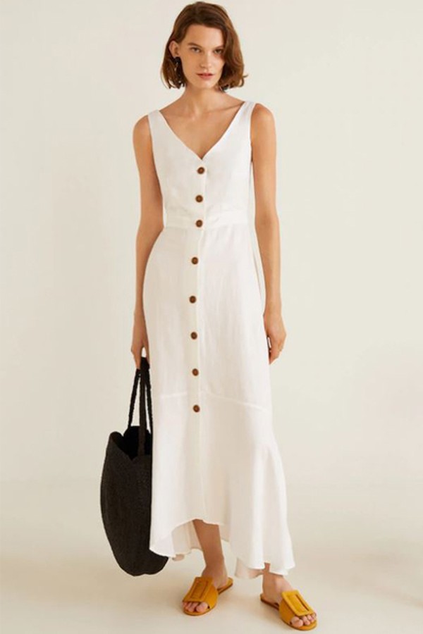 Ruffled Linen Dress from Mango