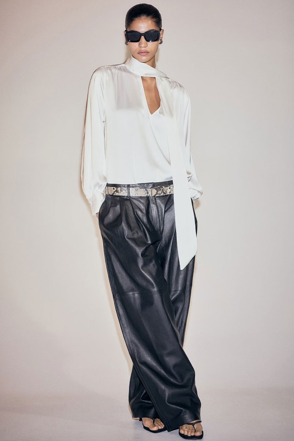 Tie-Neck Chiffon Blouse from H&M