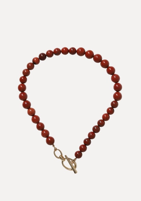 Graduated Natural Stone T Bar Necklace 