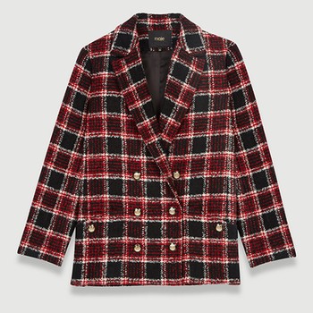 Vitrita Checked Wool-Blend Blazer from Maje