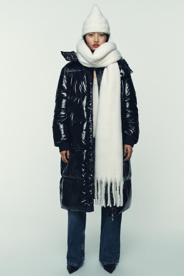 Long Shiny Anorak Coat from ZARA