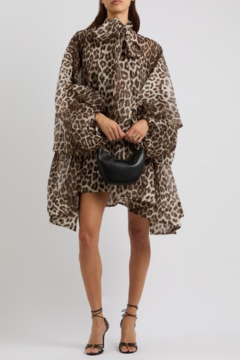 Illustration Billow Leopard-Print Organza Mini Dress from ZIMMERMANN