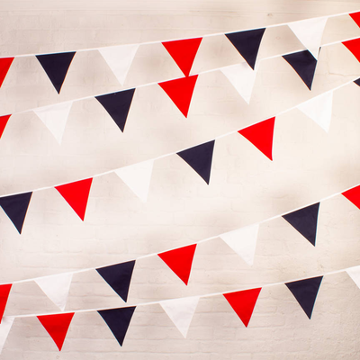 Red, White & Blue Bunting from Cotton Bunting