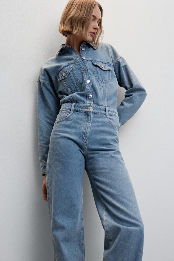 Long Denim Jumpsuit from Mango