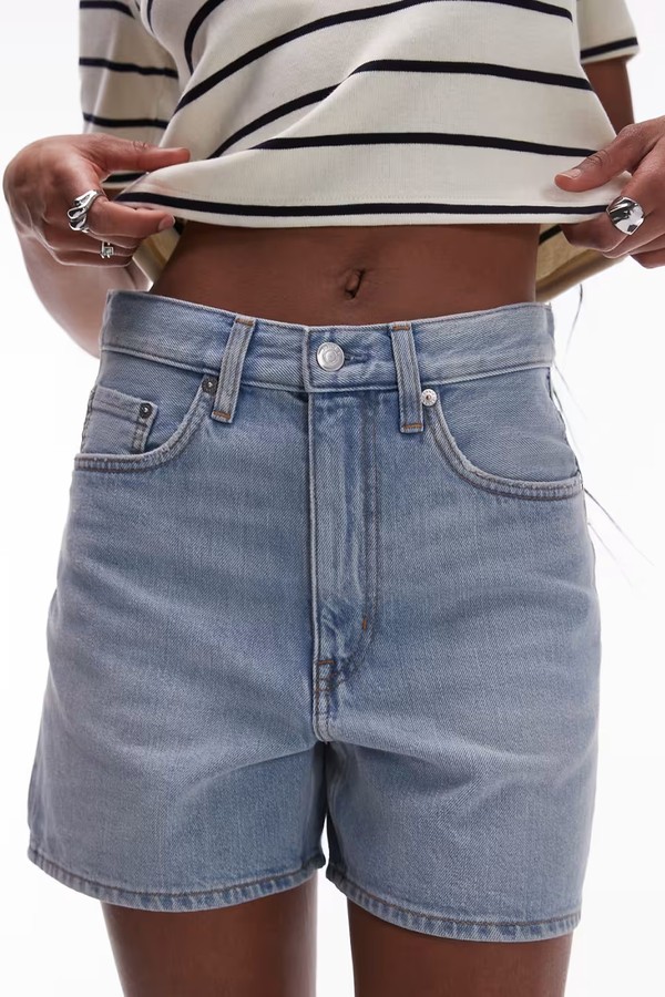 Mid Waist Five-Pocket Rigid Denim Twill Shorts from ARKET