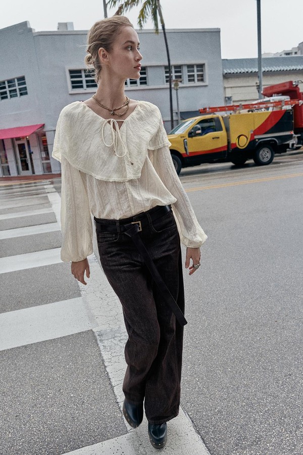 Ruffled Lace Blouse from Zara