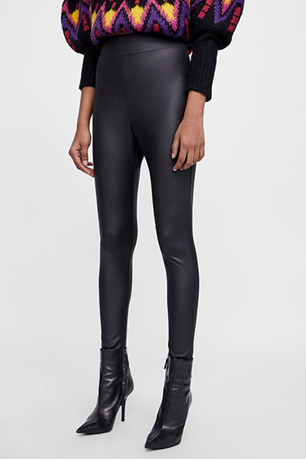 Waxed-Effect Leggings from Zara