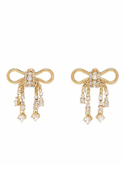 Crystal-Embellished Bow Detail Earrings  from Miu Miu