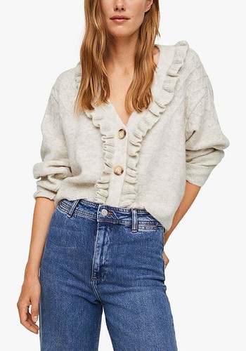 Dulce Frill Button Cardigan from Mango