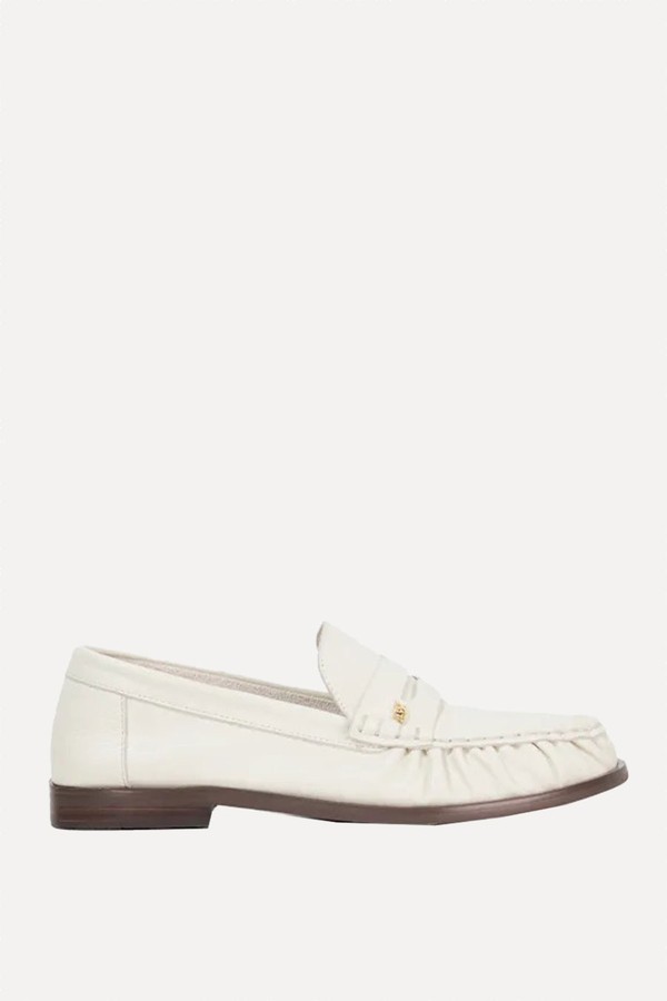 Grisella Leather Slip On Ruched Toe Loafers from Dune London 