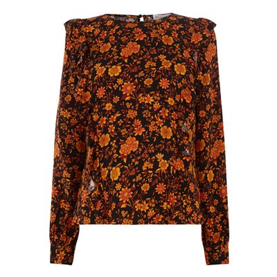 Floral Frilled Top