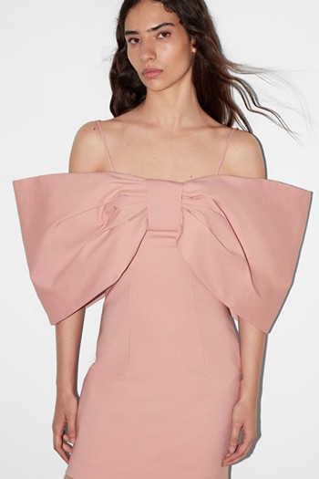 Oversized-Bow Off-Shoulder Mini Dress from & Other Stories