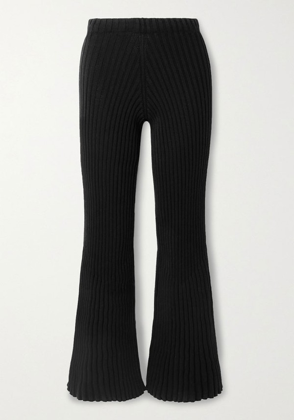 Macau Ribbed Organic Cotton Flared Pants from Baserange