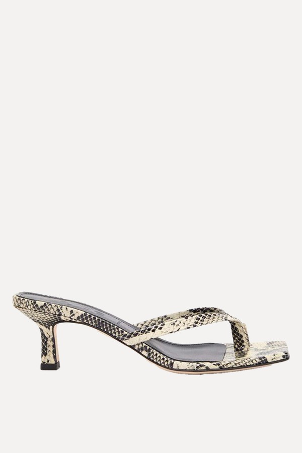 Wilma Snake-Print Leather Sandals from Aeyde