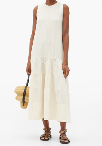 Abigail Tiered Linen Maxi Dress