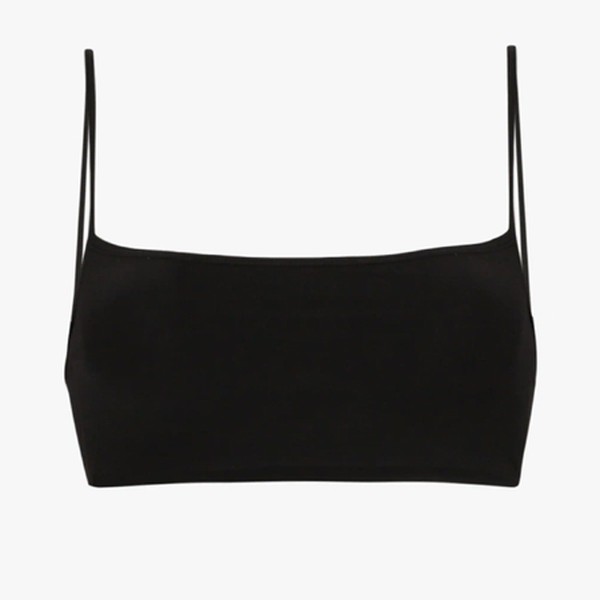 Black Spaghetti Strap Sports Bra from Wone