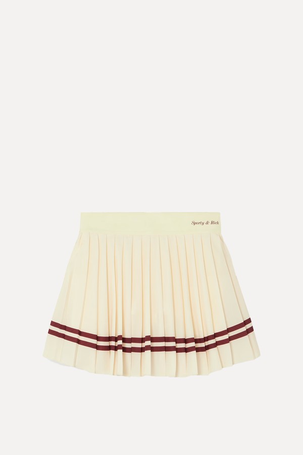 Logo Pleated Mini Skirt from Sporty & Rich