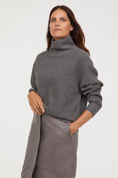 Cashmere-Mix Polo-Neck Jumper