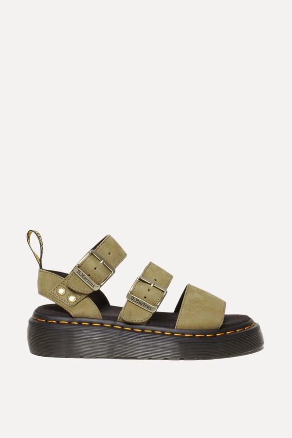 Gryphon Tumbled Nubuck Leather Platform Sandals