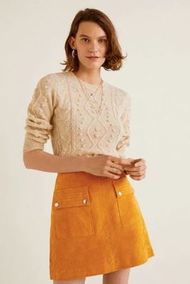 Pocketed Suede Skirt from Mango