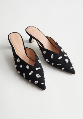 Rhinestone Embellished Suede Mules  from & Other Stories