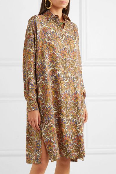 Paisley-Print Wool & Silk-Blend Dress from Etro