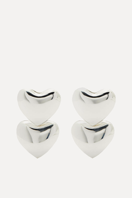 Double Voluptuous Heart Sterling-Silver Earrings  from Annika Inez
