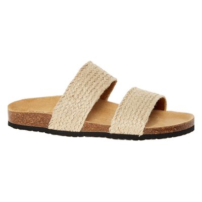 Natural Raffia Two Bar Sandals