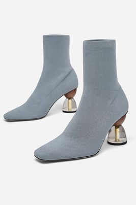 Geometric Heel Ankle Boots