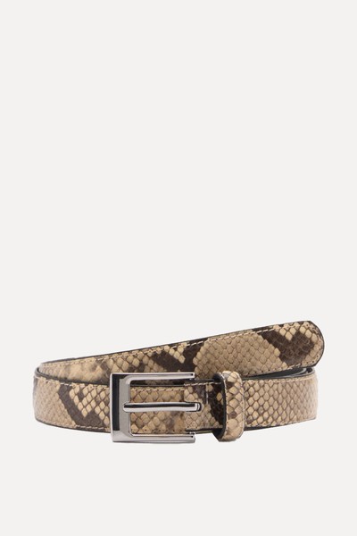 Skinny Snake-Effect Belt from Mango