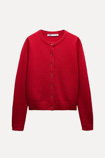 100% Wool Basic Cardigan from Zara