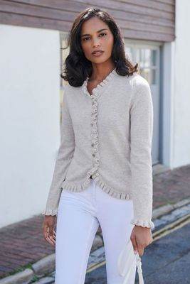 Cashmere Ruffle Edge Cardigan from Pure
