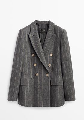 Pinstriped Wool Suit Blazer from Massimo Dutti
